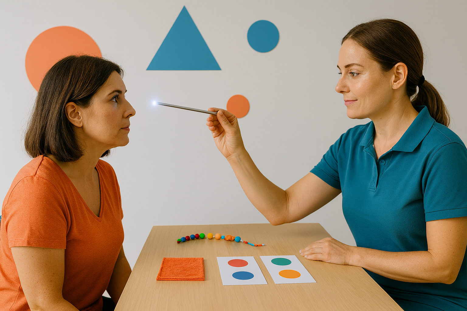 Exercícios de percepção visual com terapeuta