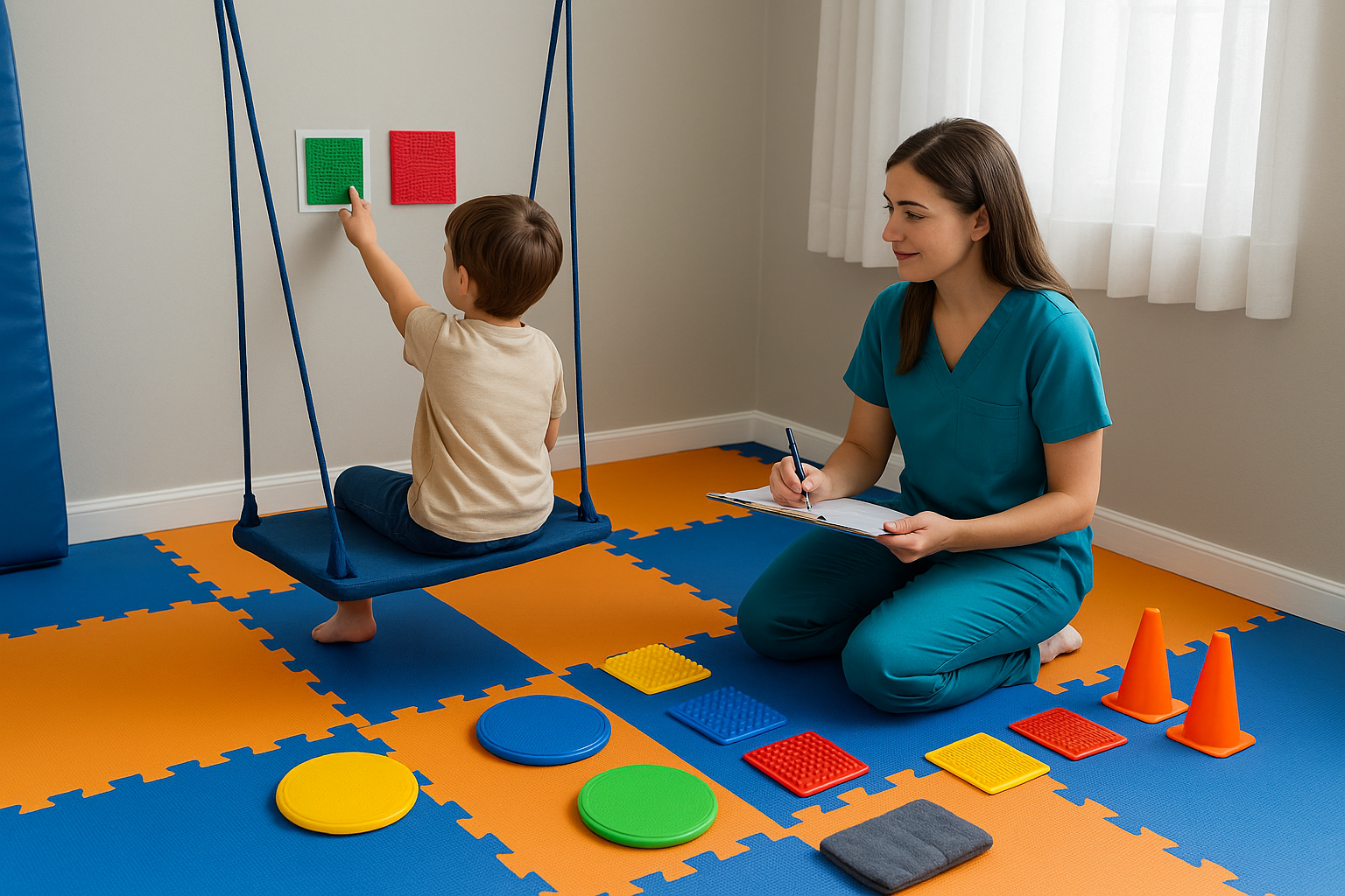 Avaliação sensorial realizada por terapeuta ocupacional